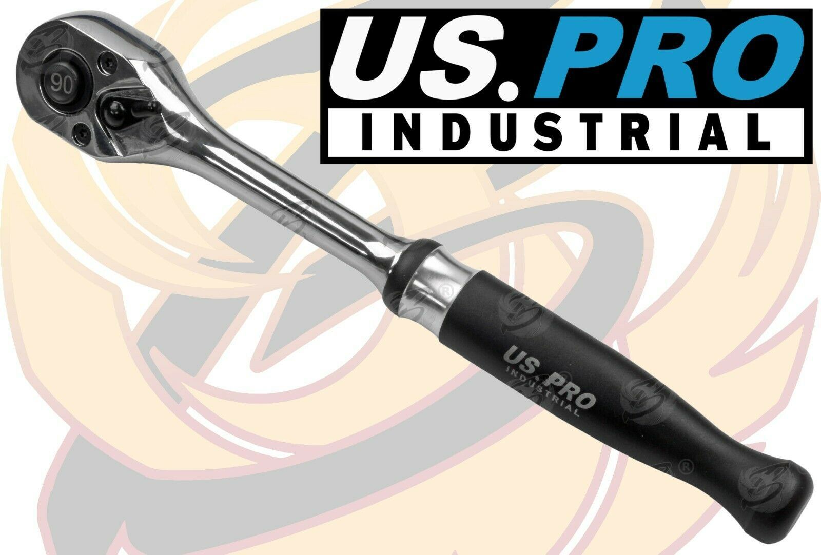 US PRO INDUSTRIAL 3/8" DRIVE 90 TOOTH RATCHET HANDLE
