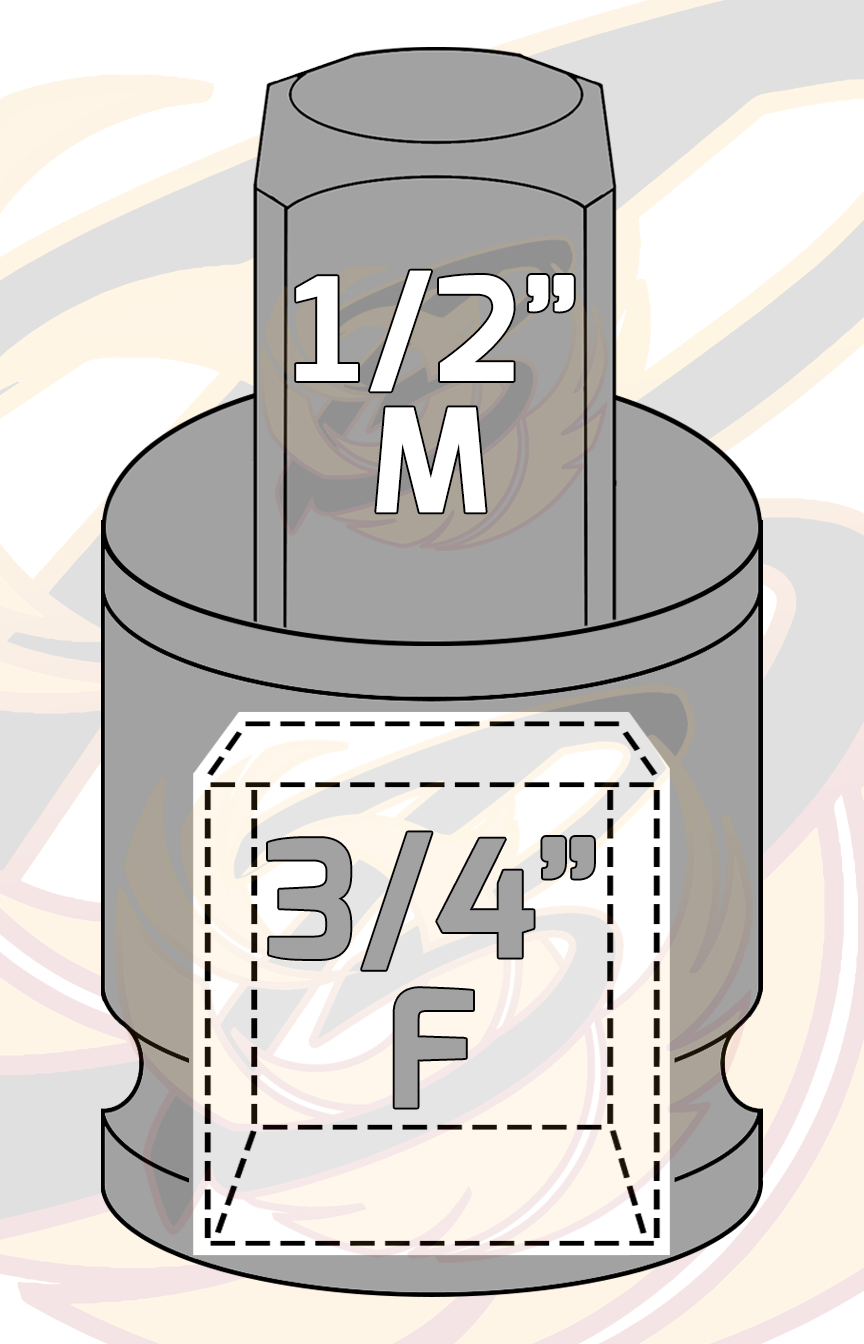 US Pro Impact Socket Ada Pointer 3/4" Drive Down To 1/2" Drive ( 3495 )