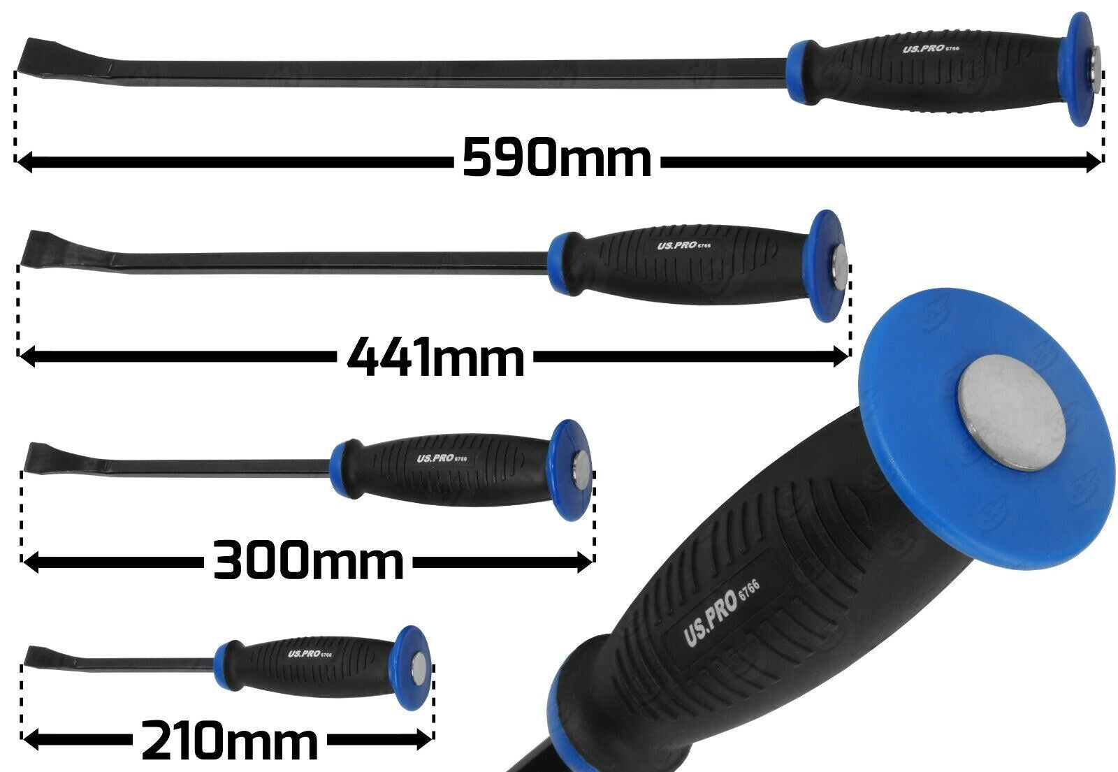 US Pro 4 Piece Pry Bar Set With Protective Guards 6766