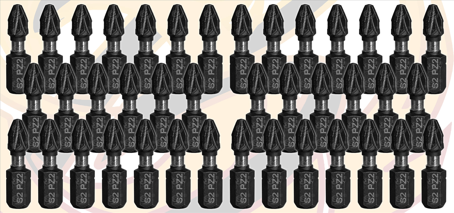 BLUESPOT 40PCS x PZ2 x 25mm IMPACT DRILL / DRIVER BITS