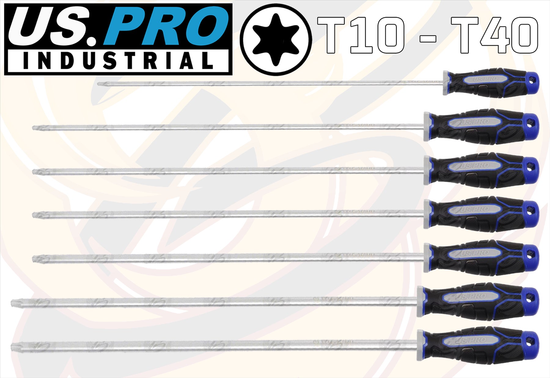 US PRO INDUSTRIAL 7PCS EXTRA LONG MAGNETIC TORX SCREWDRIVERS T10 - T40