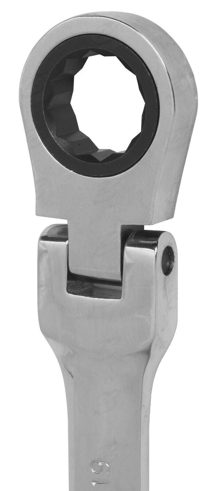 TOOLZONE 8PCS COMBINATION FLEXIBLE RATCHET SPANNER SET 8MM - 19MM