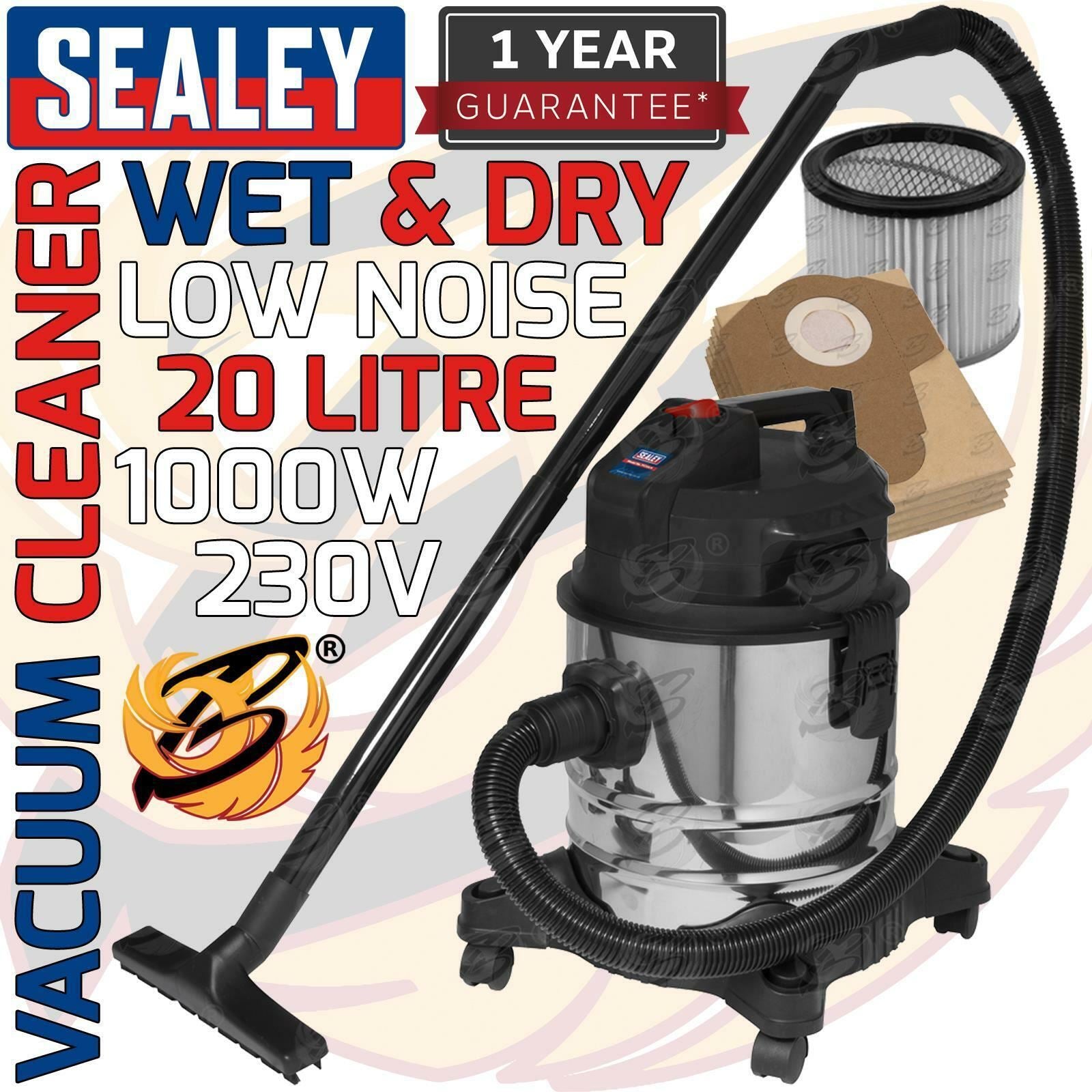 SEALEY WET AND DRY VACUUM CLEANER 20L 1000W / 240V WATER DIRT CARPET WASHER