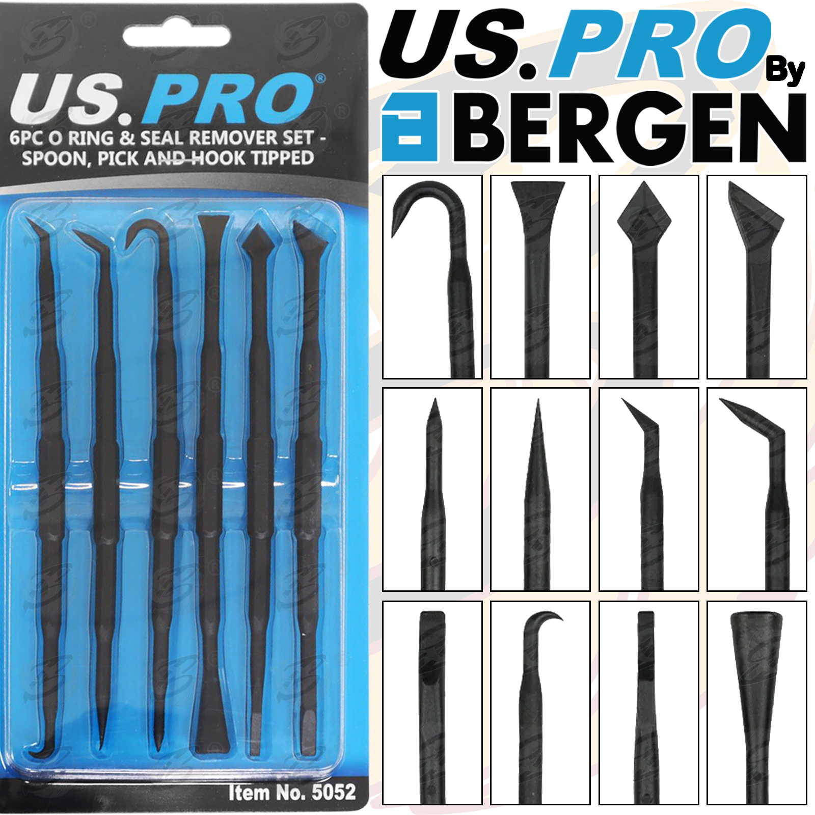 US Pro 6 Piece Long Reach Hook & Pick & Spoon Set 5052