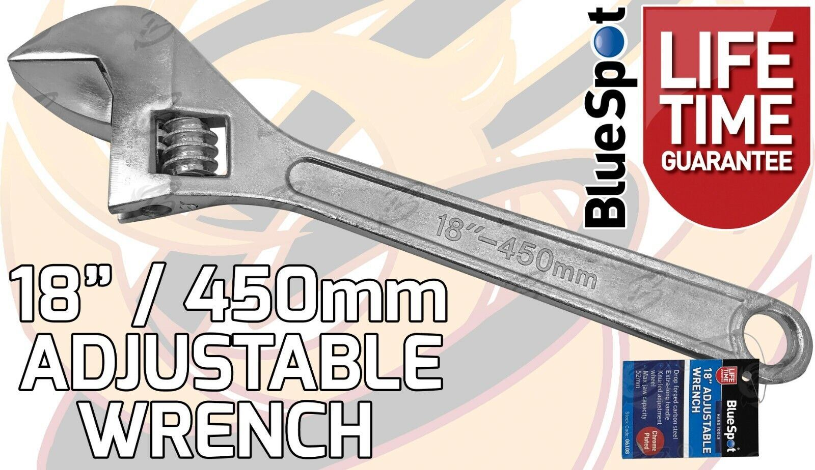 BlueSpot 18" Adjustable Wrench 06108