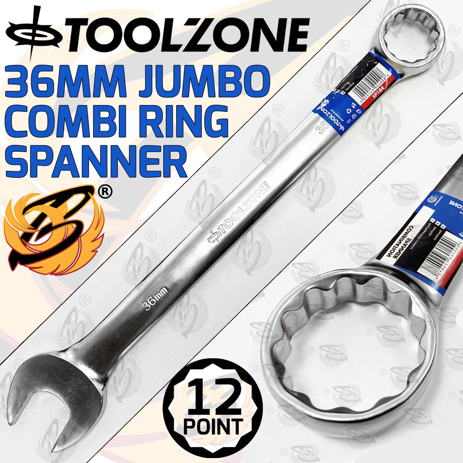 TOOLZONE 36MM JUMBO COMBINATION SPANNER ( SINGLE )