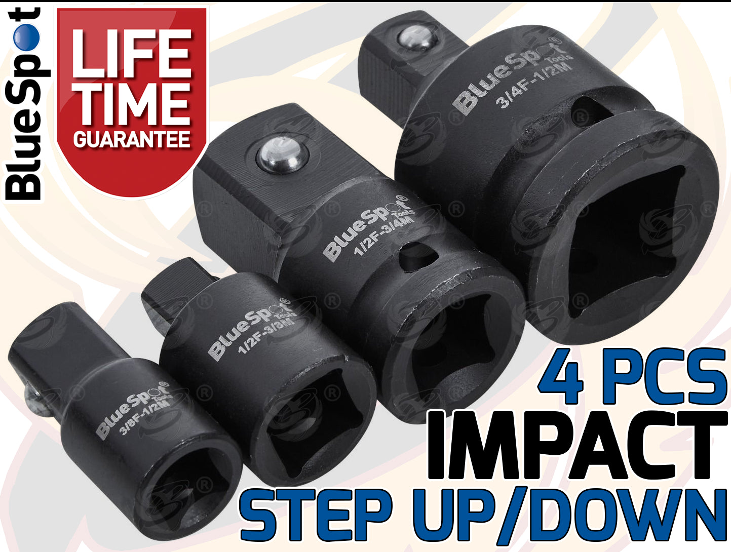 BLUESPOT 4PCS IMPACT ADAPTER SET ( 3/8" - 3/4" )