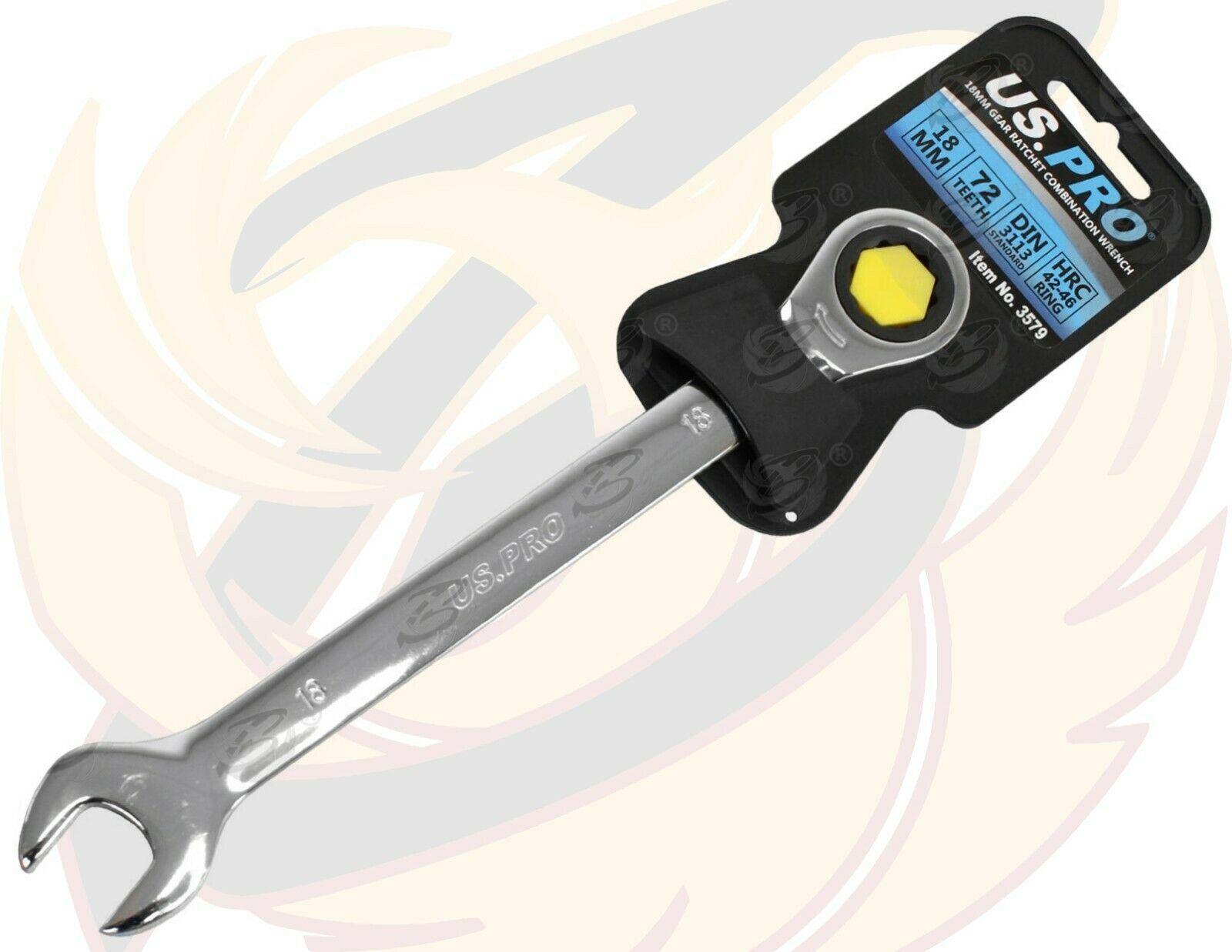 US PRO 18MM 72 TOOTH RATCHET SPANNER