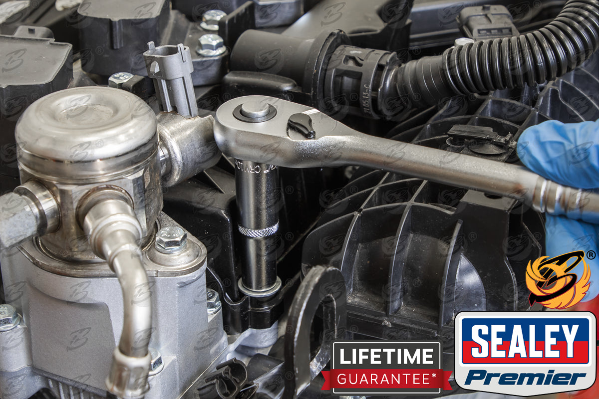 SEALEY 32PCS 3/8" DRIVE 6 POINT 90 TOOTH PREMIER PLATINUM SOCKET SET 6MM - 24MM