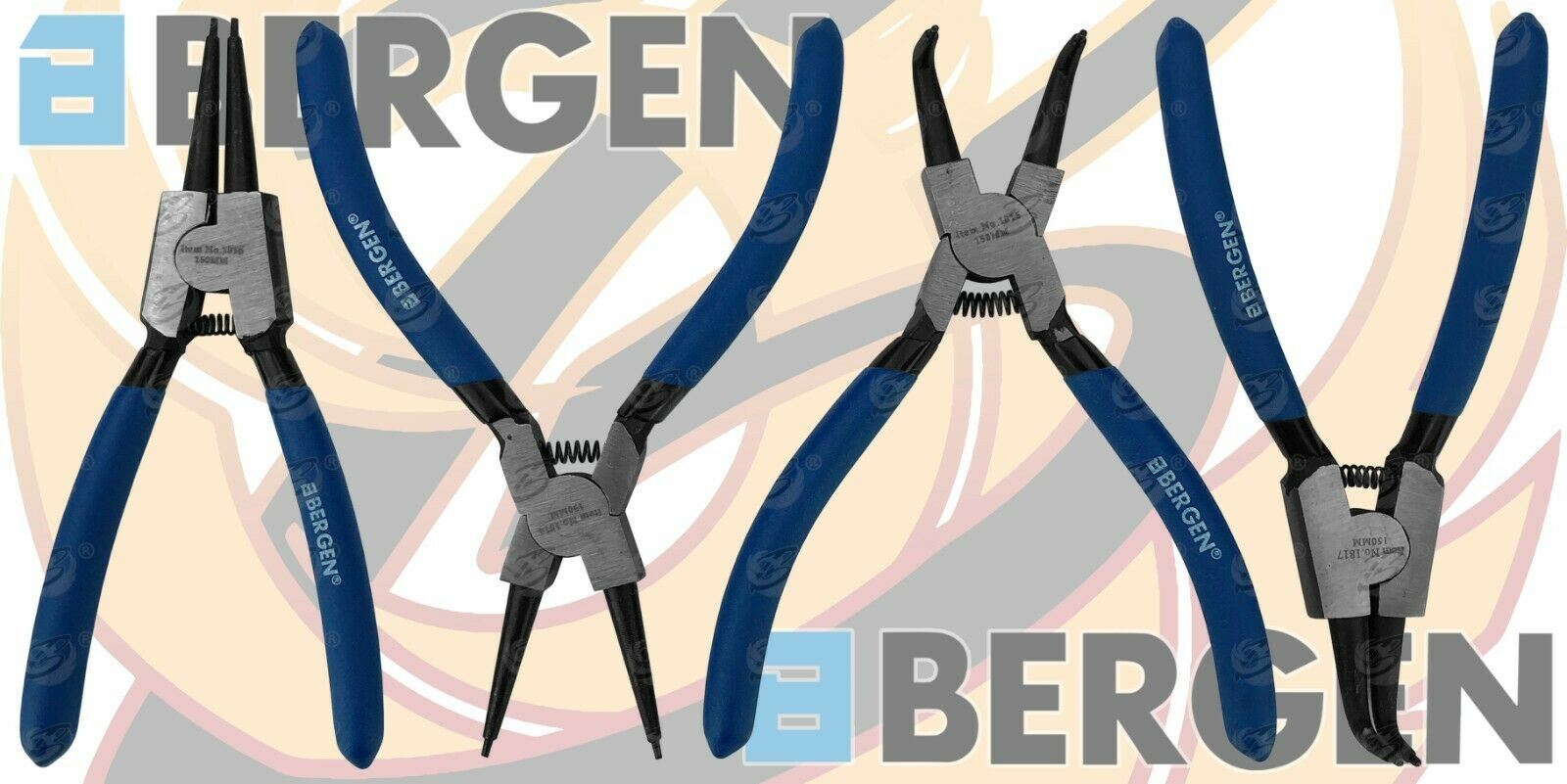 US PRO 4PCS 6" CIRCLIP PLIERS
