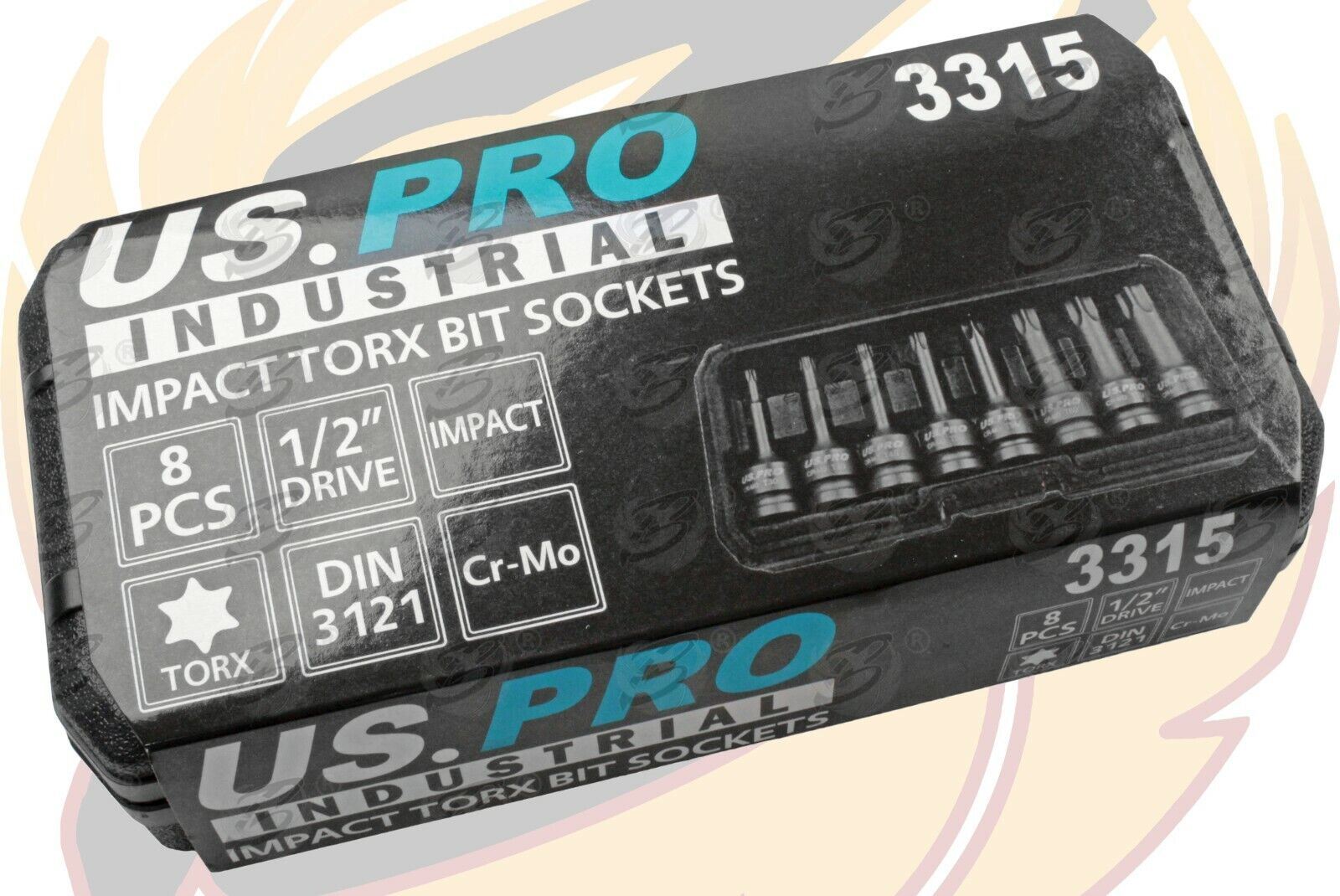 US PRO INDUSTRIAL 8PCS 1/2" DRIVE IMPACT TORX BIT SOCKETS T30 - T80