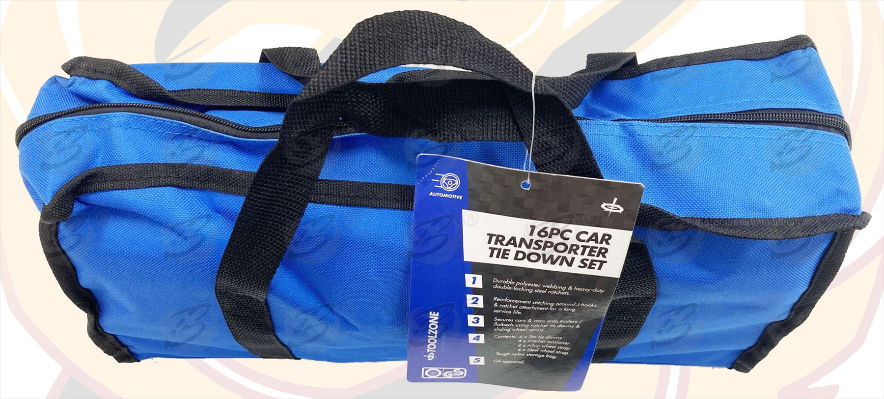 TOOLZONE 16PCS RATCHET STRAP / TIE DOWN SET ( CAR TRANSPORTER SET )