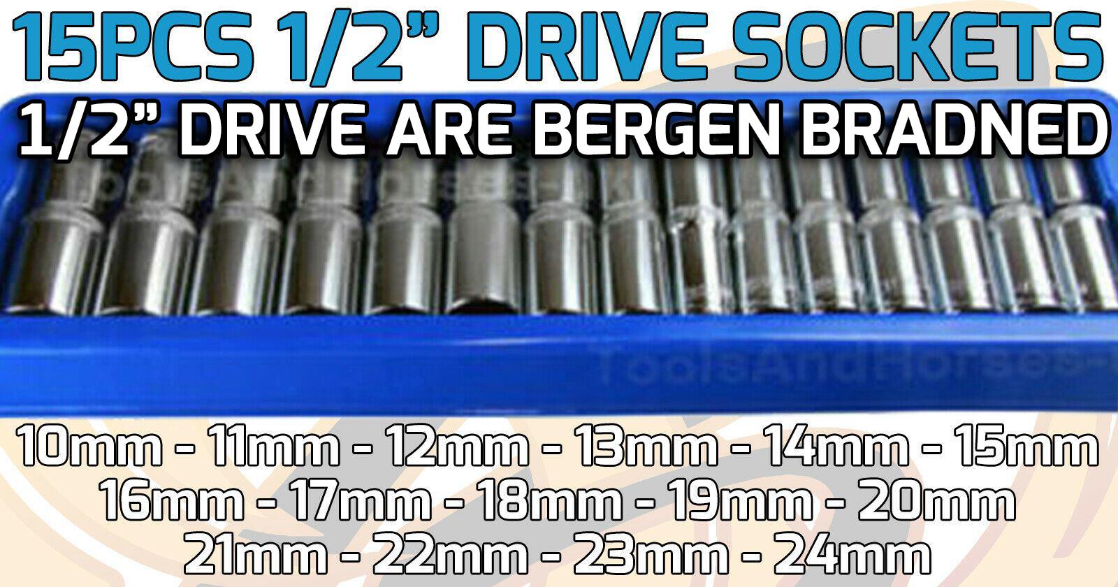 US PRO 54PCS 1/4" & 3/8" & 1/2" DRIVE 6 POINT DEEP SOCKET SET 4MM - 24MM