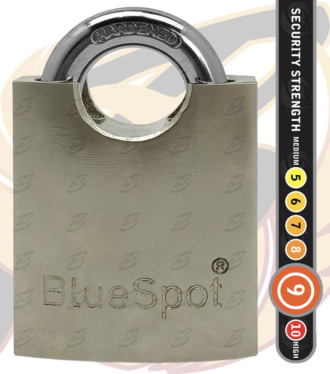 BLUESPOT 50MM SHROUDED SATIN FINISH PADLOCK