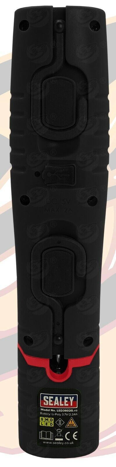 Sealey Rechargeable Smd Led Li - Ion Work Light ( Black ) LED3602