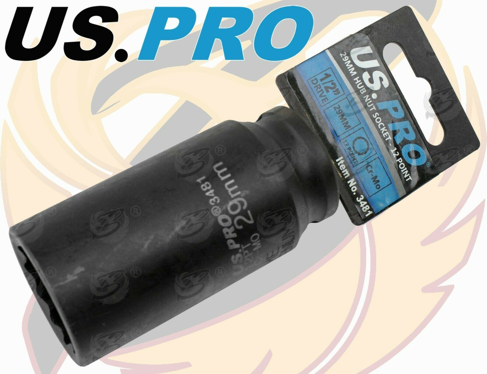 US PRO 29MM 1/2" DRIVE 12 POINT DEEP IMPACT SOCKET ( SINGLE )