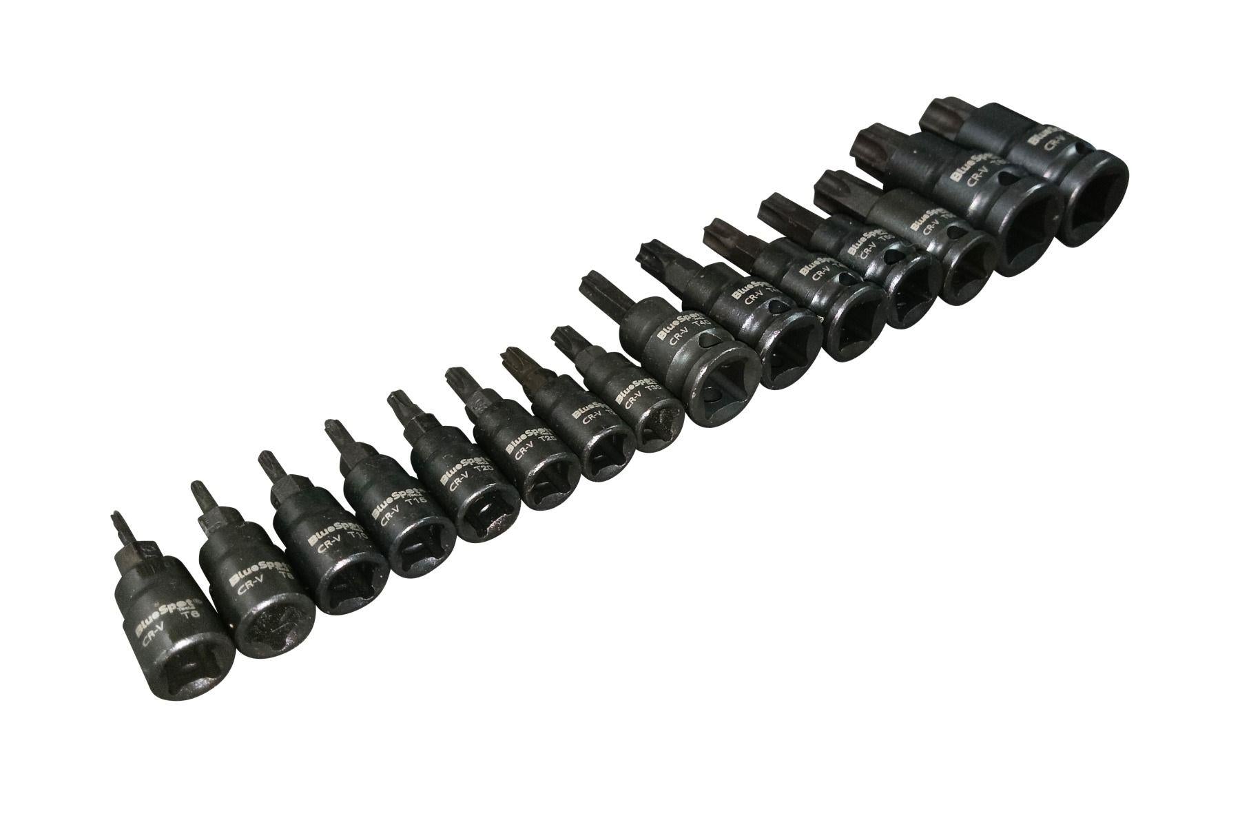 BLUESPOT 15PCS 1/4" & 3/8" & 1/2" DRIVE IMPACT TORX BIT SOCKETS T6 - T70