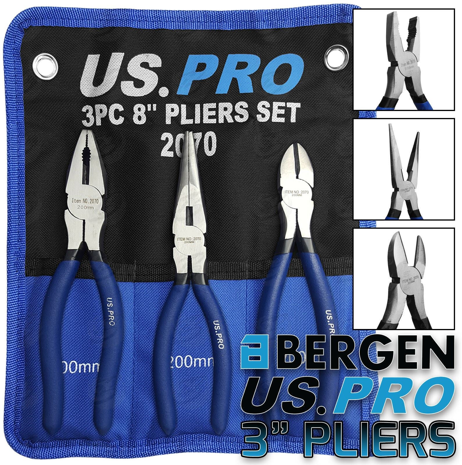 US PRO 3PCS PLIERS SET