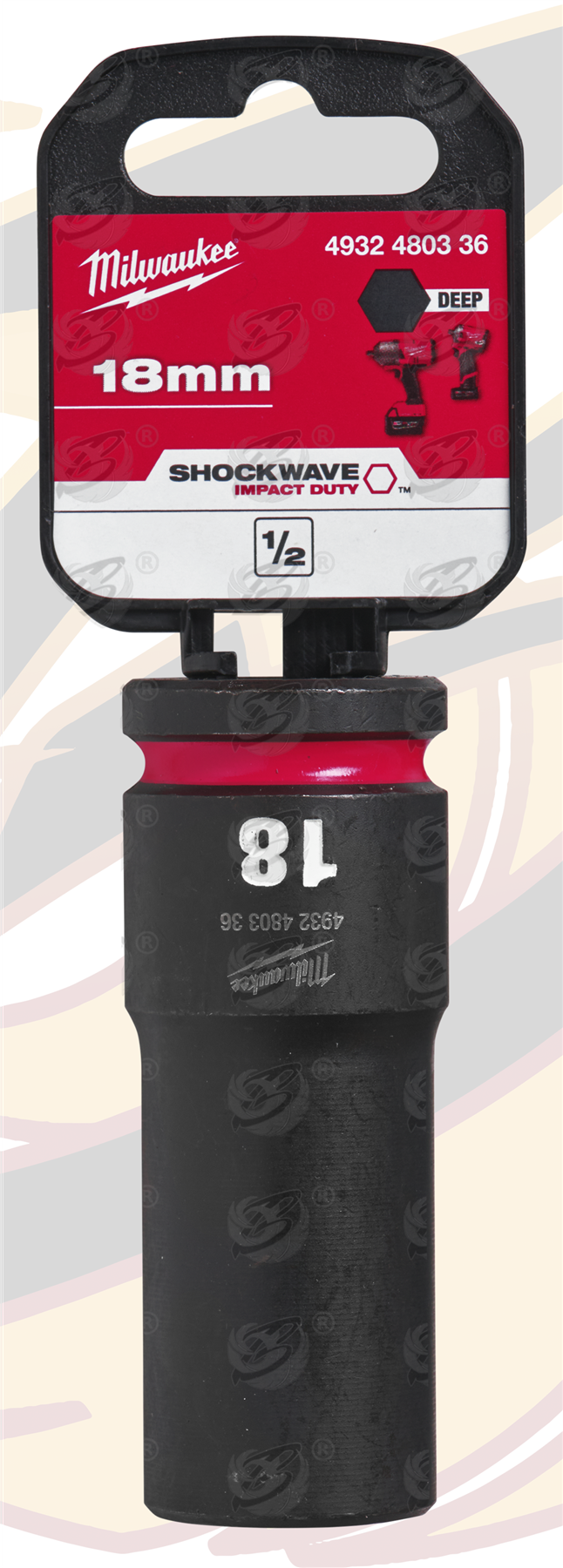 Milwaukee 18mm 1/2" Drive 6 Point Deep Impact Socket ( Single ) ( 4932480336 )