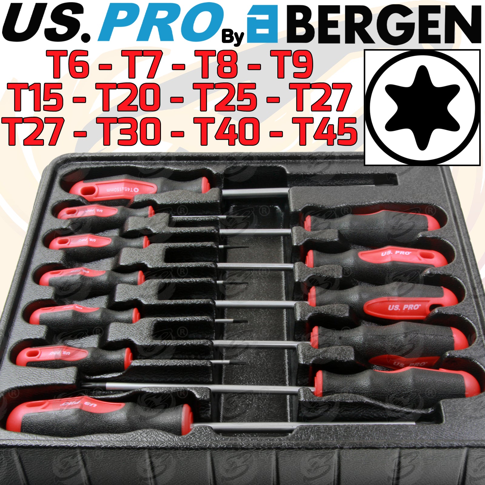 US PRO 12PCS MAGNETIC TORX SCREWDRIVERS T6 - T45