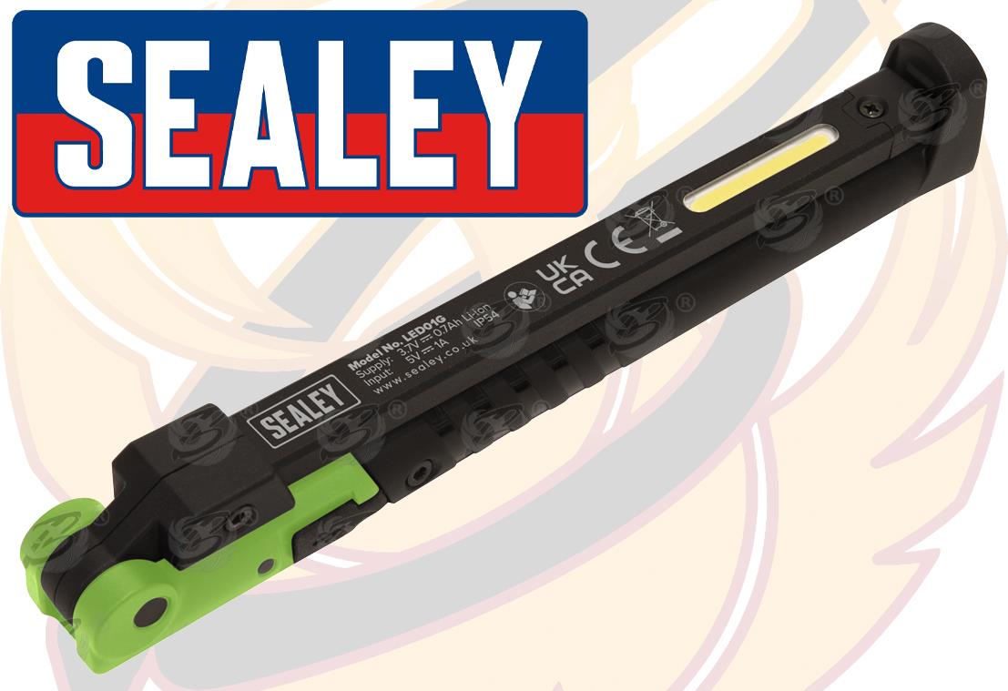 SEALEY RECHARGEABLE SMD LED LI - ION WORK LIGHT ( GREEN )