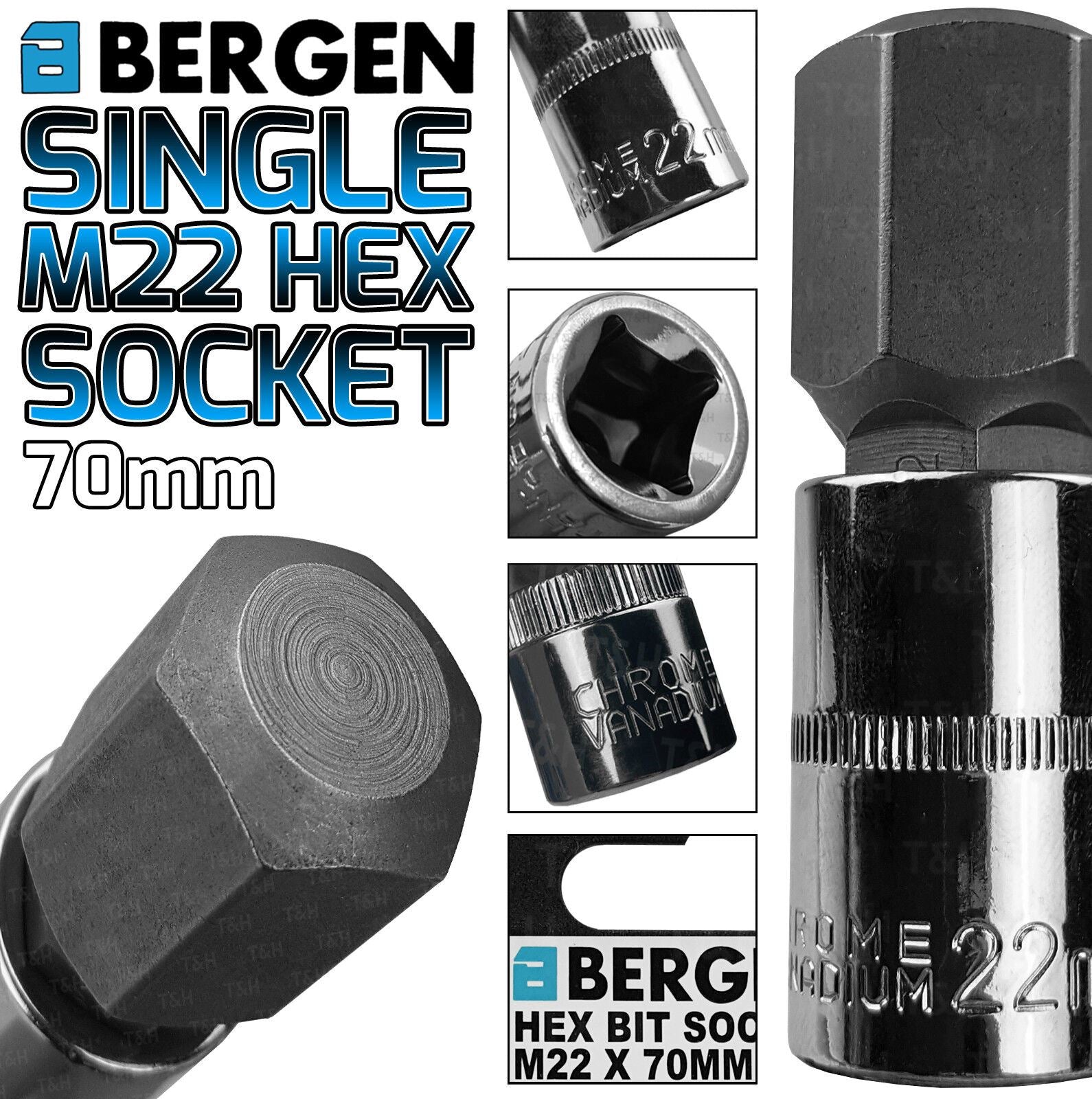 US Pro H22 1/2" Drive 55mm Long Hex Bit Socket ( Single ) 3398