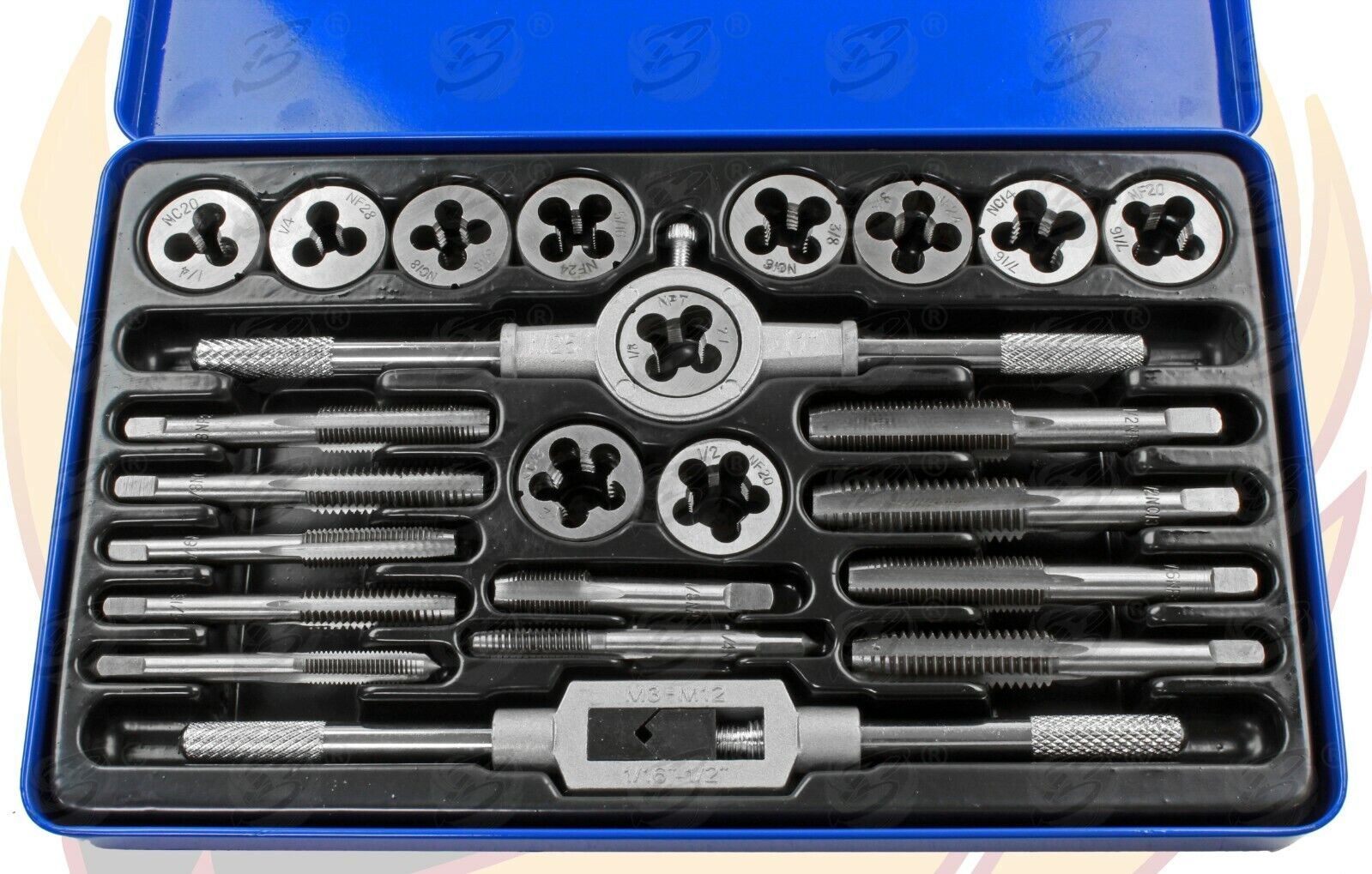 US PRO 24PCS UNC / UNF TAP & DIE SET 1/8" - 1/2"