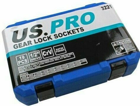 US PRO 19PCS 1/2" DRIVE GEAR LOCK SOCKETS 8MM - 32MM