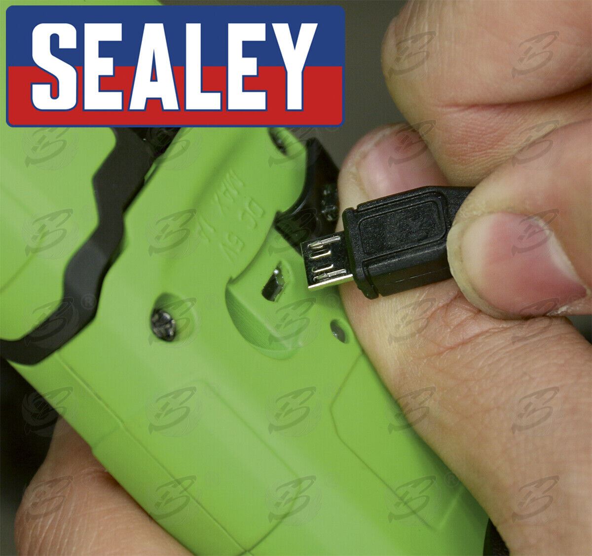 SEALEY RECHARGEABLE COB LED LI - ION WORK LIGHT ( GREEN )