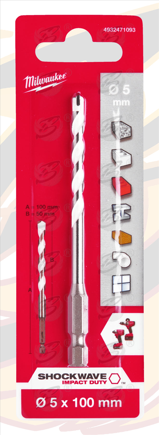 MILWAUKEE 5mm x 100mm MULTI MATERIAL DRILL BIT