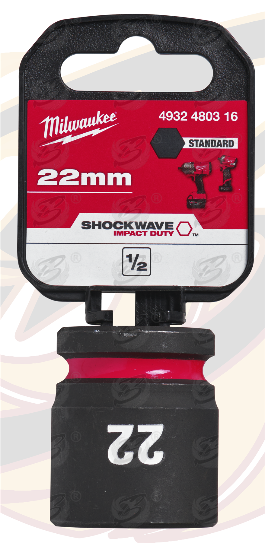 Milwaukee 22mm 1/2" Drive 6 Point Shallow Impact Socket ( Single ) ( 4932480316 )
