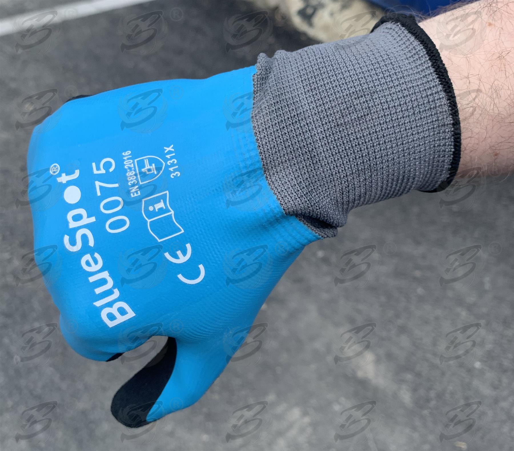 BLUESPOT LATEX WATER RESISTANT WORK GLOVES ( x 12 PAIRS ) ( XL )