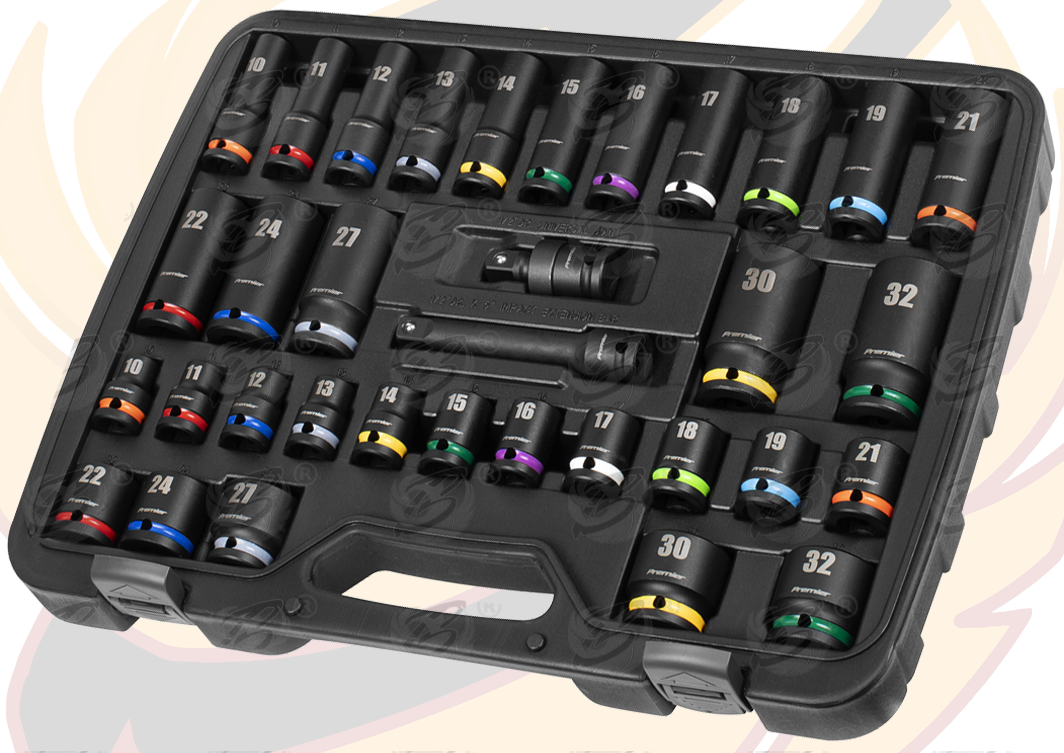 Sealey 34 Piece 1/2" Drive 6 Point Deep & Shallow Impact Sockets 10mm - 32mm ( AK5635M )