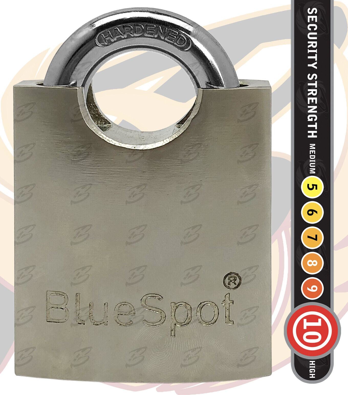 BLUESPOT 6FT LONG 10MM LINKS SECURITY CHAIN WITH 60MM HIGH SECURITY PADLOCK