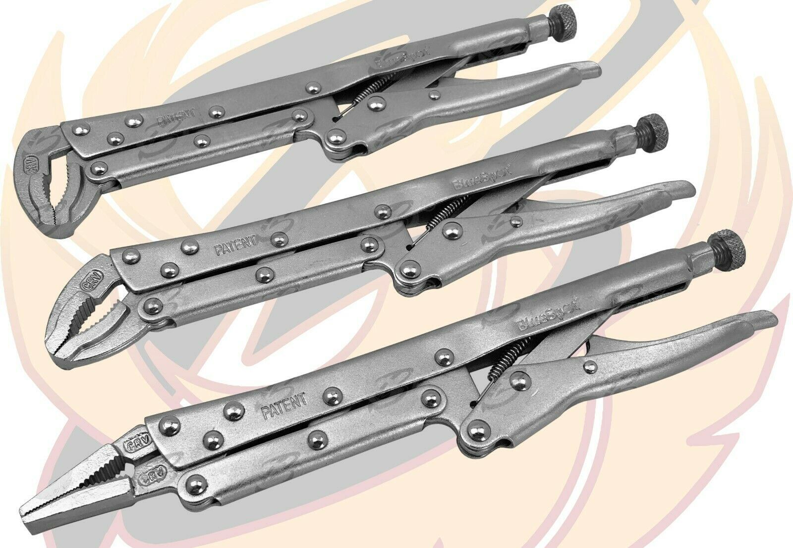 BLUESPOT 3PCS 12" LONG REACH LOCKING PLIERS