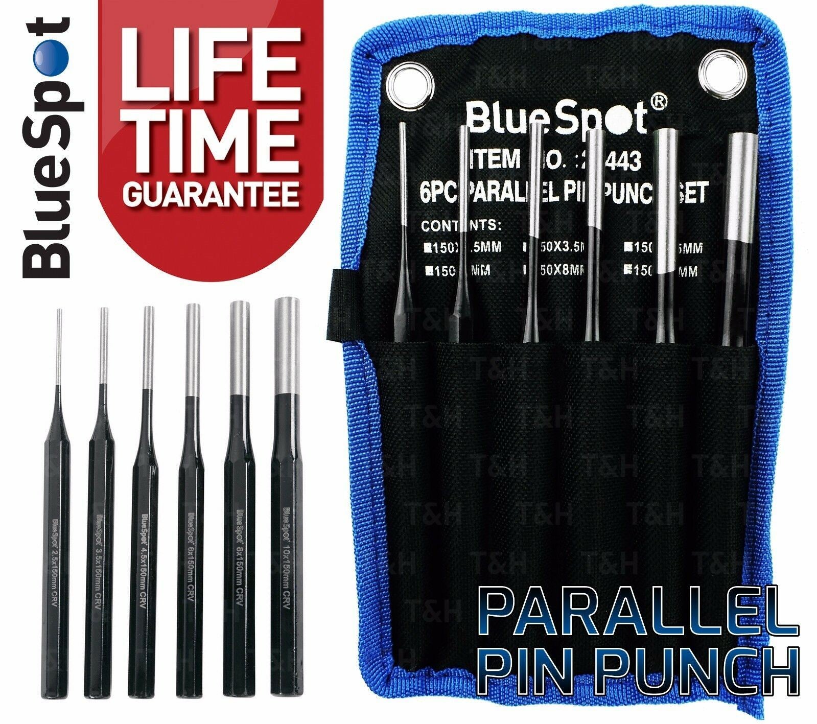 BLUESPOT 6PCS PIN PUNCH SET