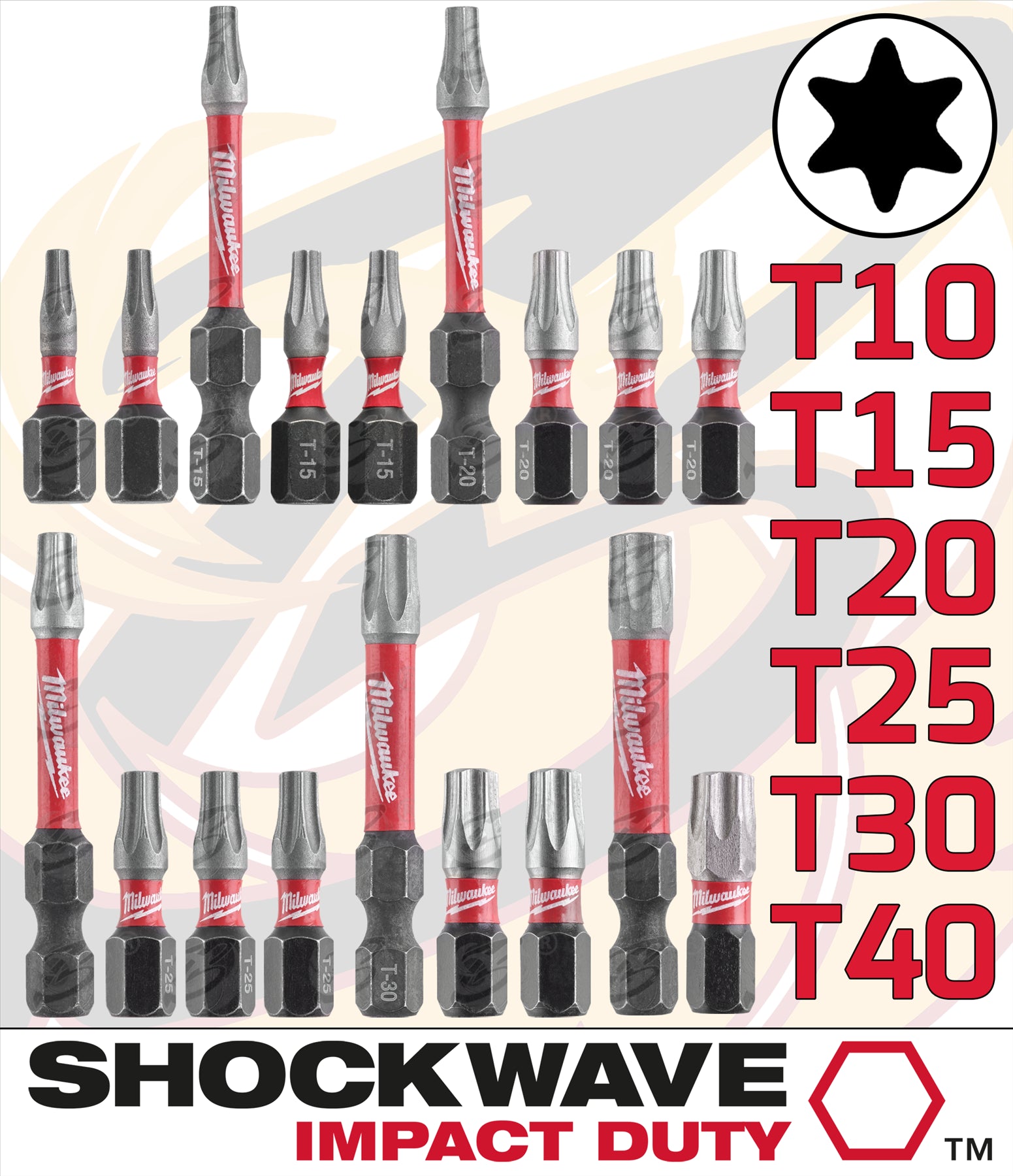 MILWAUKEE 35PCS IMPACT DRILL / DRIVER & NUT DRIVER BIT SET ( SHOCKWAVE IMPACT DUTY )