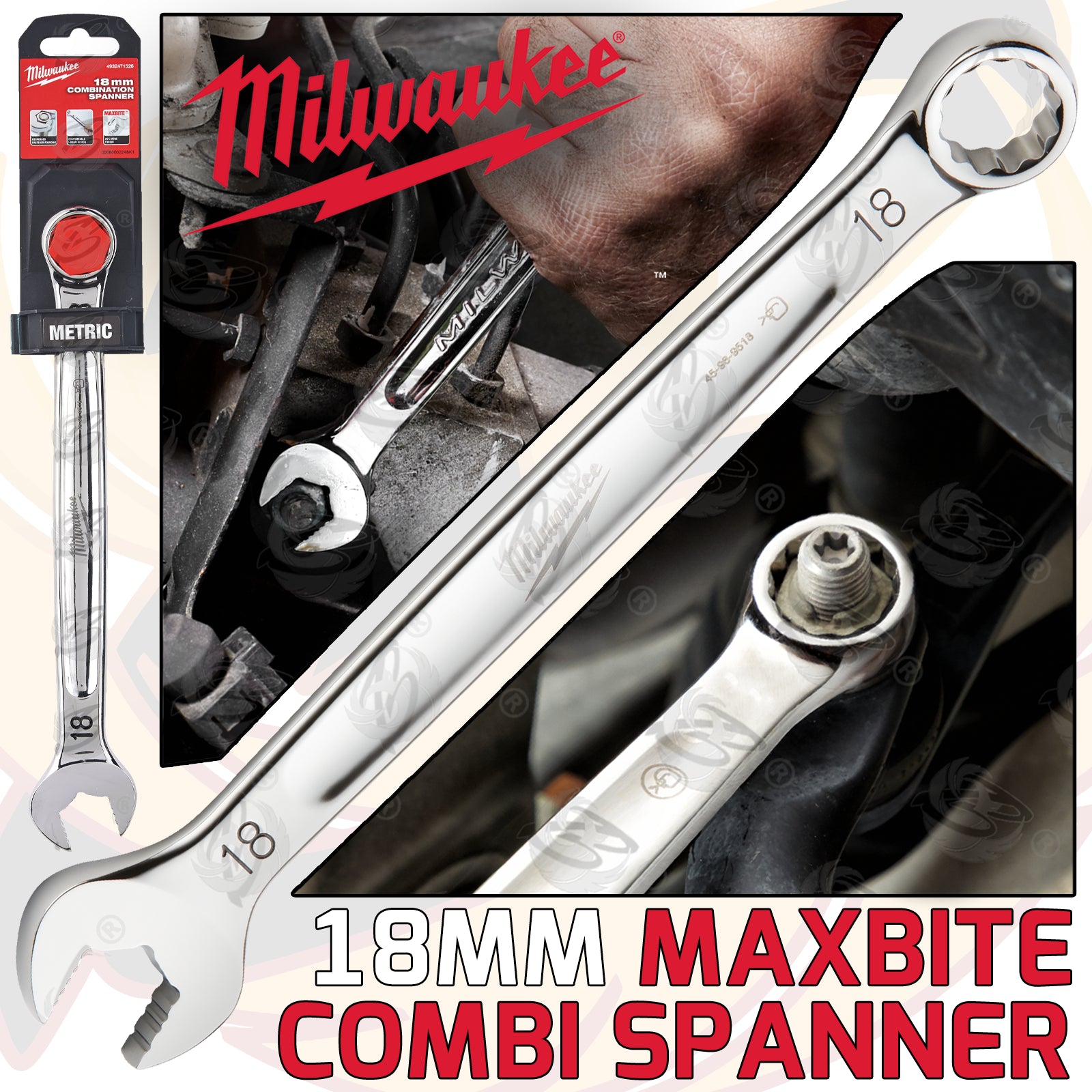 MILWAUKEE 18MM MAXBITE COMBINATION SPANNER