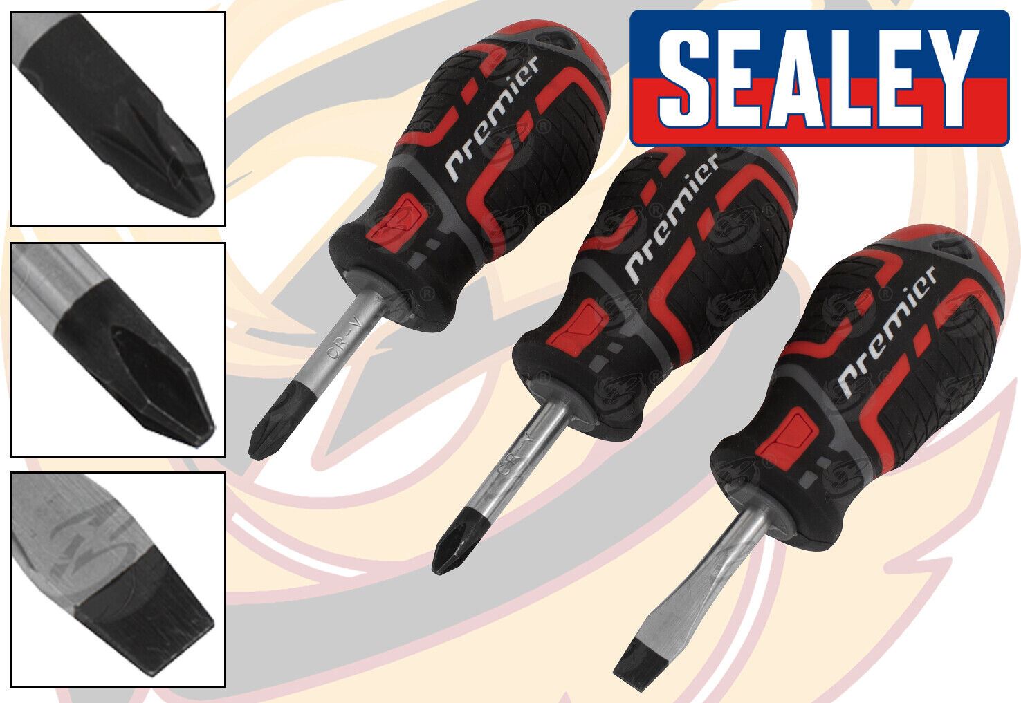 SEALEY 11PCS MAGNETIC SCREWDRIVER SET ( SLOTTED - PHILLIPS - POZIRDRIVE )