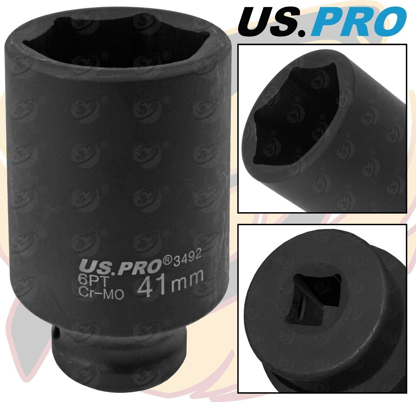 US Pro 41mm 1/2" Drive 6 Point Deep Impact Socket ( Single ) 3492