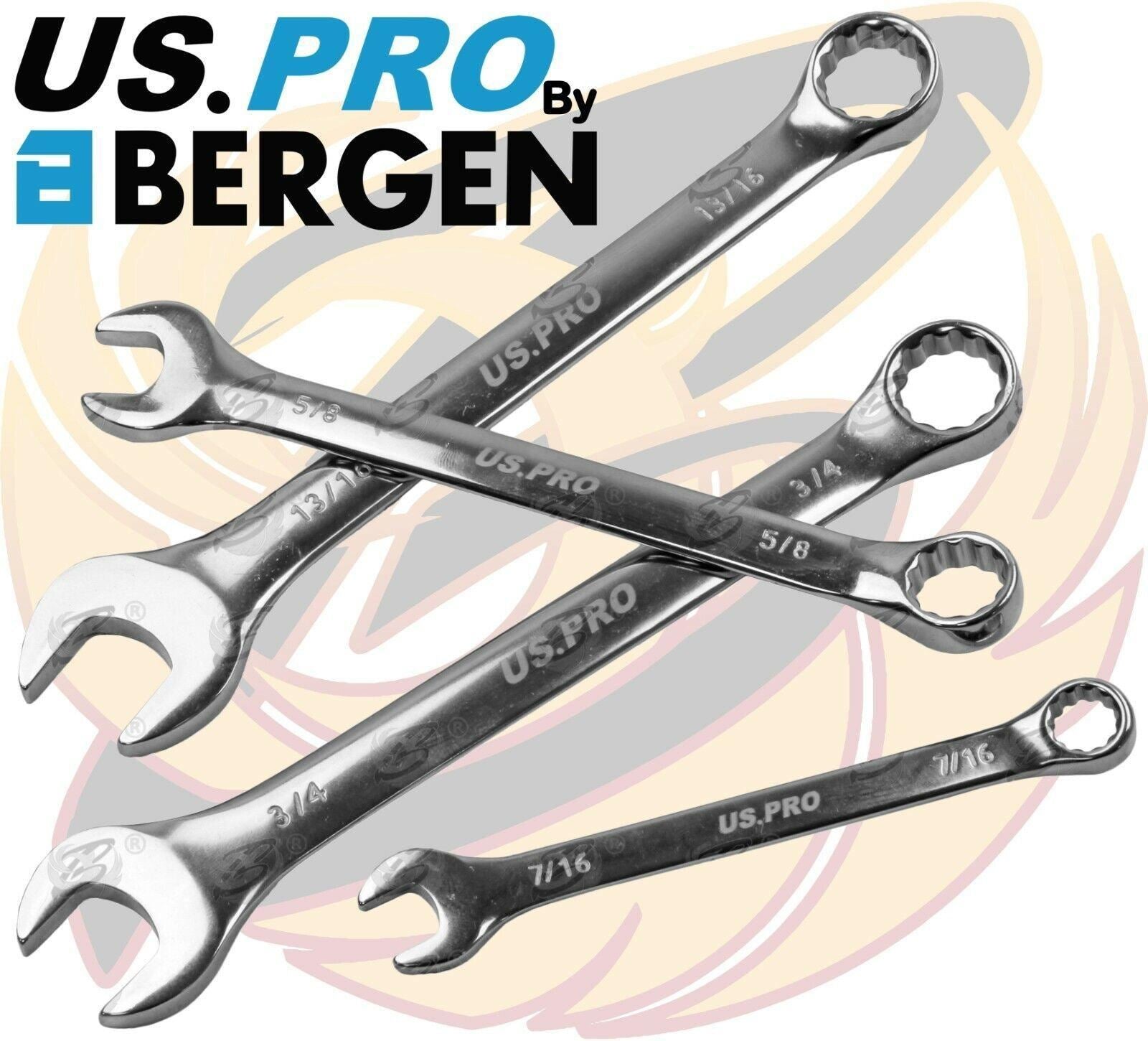 US Pro 12 Piece Sae Combination Spanners 1/4" - 1" 2201