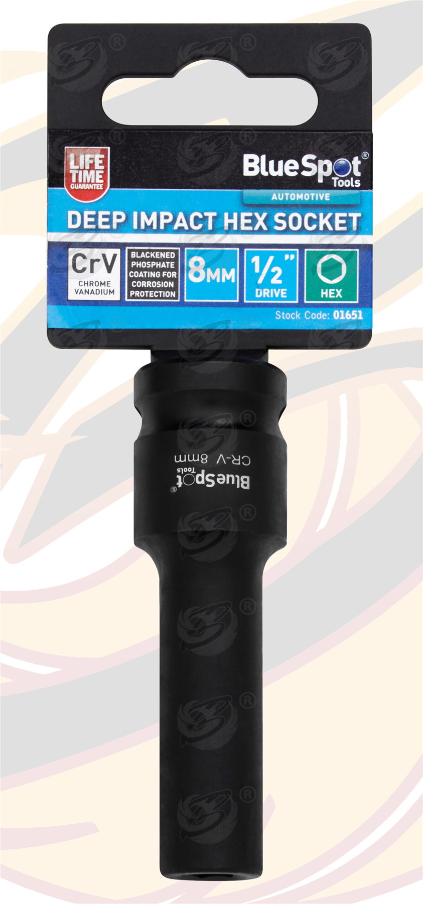 BlueSpot 8mm 1/2" Drive 6 Point Deep Impact Socket ( Single ) ( 01651 )