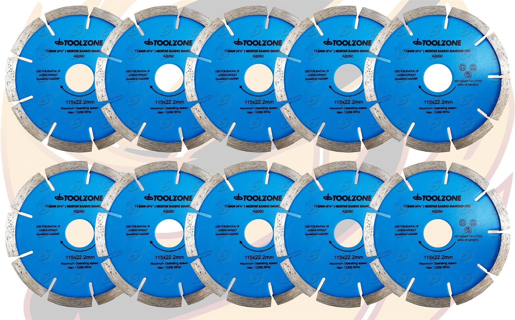 TOOLZONE 4.5" ( 115MM ) MORTAR RAKING DISC ( x 10 )
