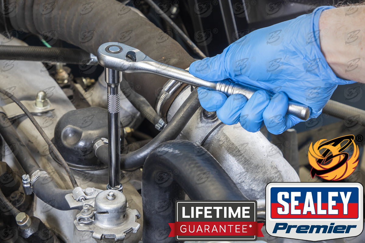 SEALEY 32PCS 3/8" DRIVE 6 POINT 90 TOOTH PREMIER PLATINUM SOCKET SET 6MM - 24MM