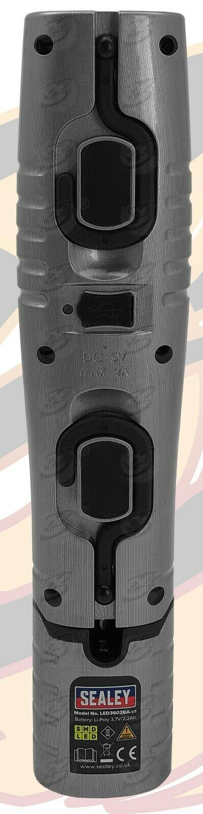 SEALEY RECHARGEABLE SMD LED LI - ION WORK LIGHT ( BRUSHED ALUMINIUM )