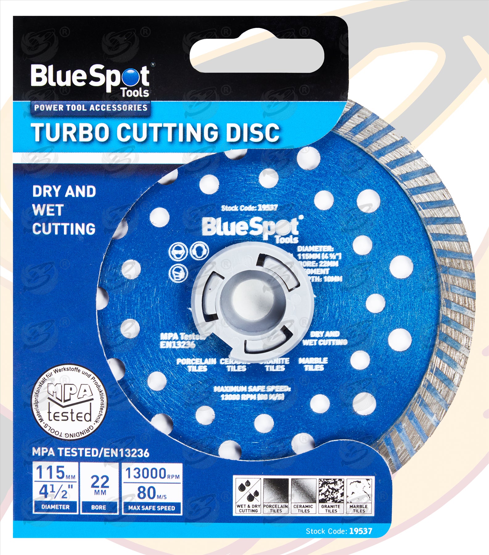 BLUESPOT 4.5" / 115MM TURBO DIAMOND CUTTING DISC