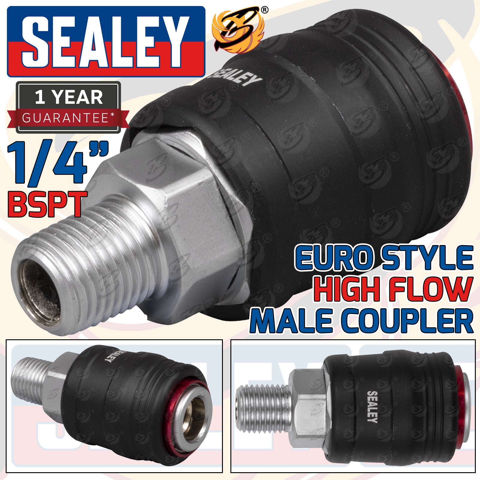 SEALEY HIGH FLOW COUPLING BODY MALE 1/4"BSPT