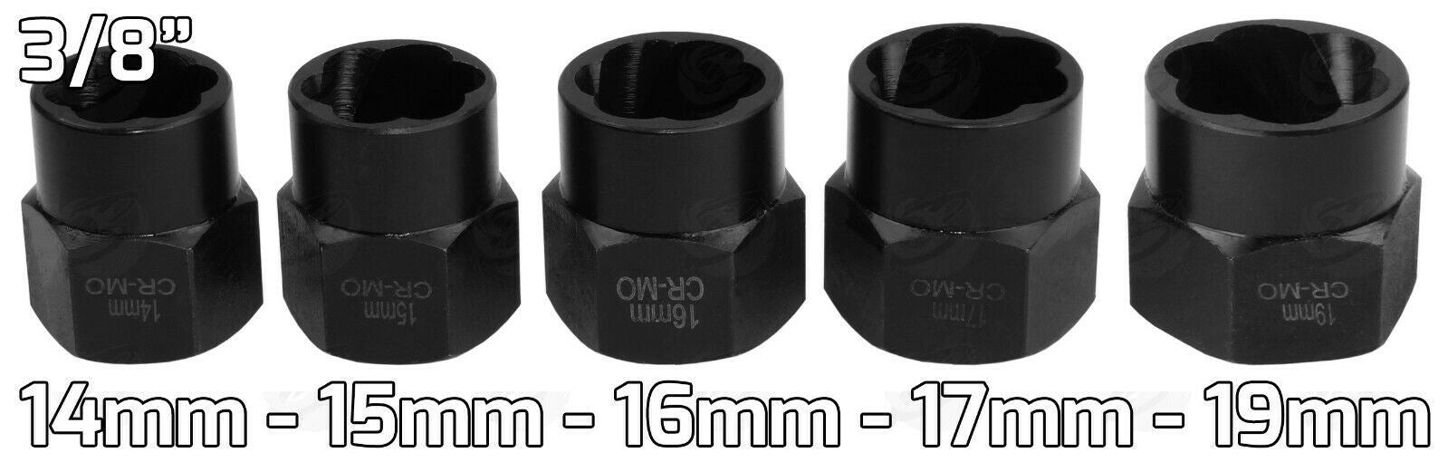 US PRO 15PCS 3/8" & 1/2" DRIVE IMPACT TWIST SOCKETS 9MM - 27MM