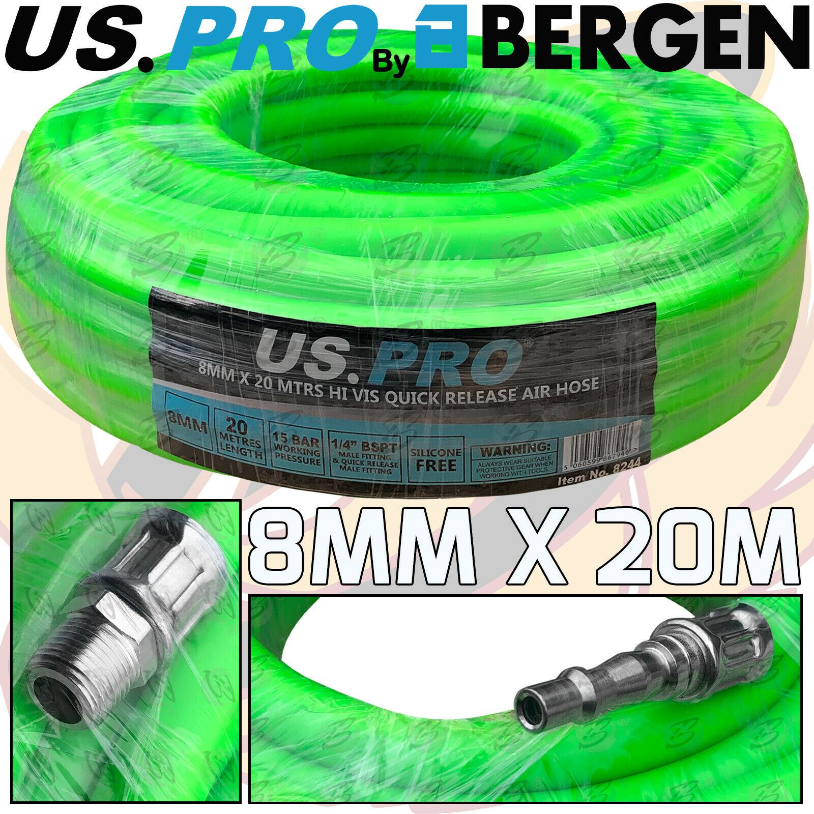 US PRO 20M ( 65FT ) 1/4" BSPT AIR LINE HOSE