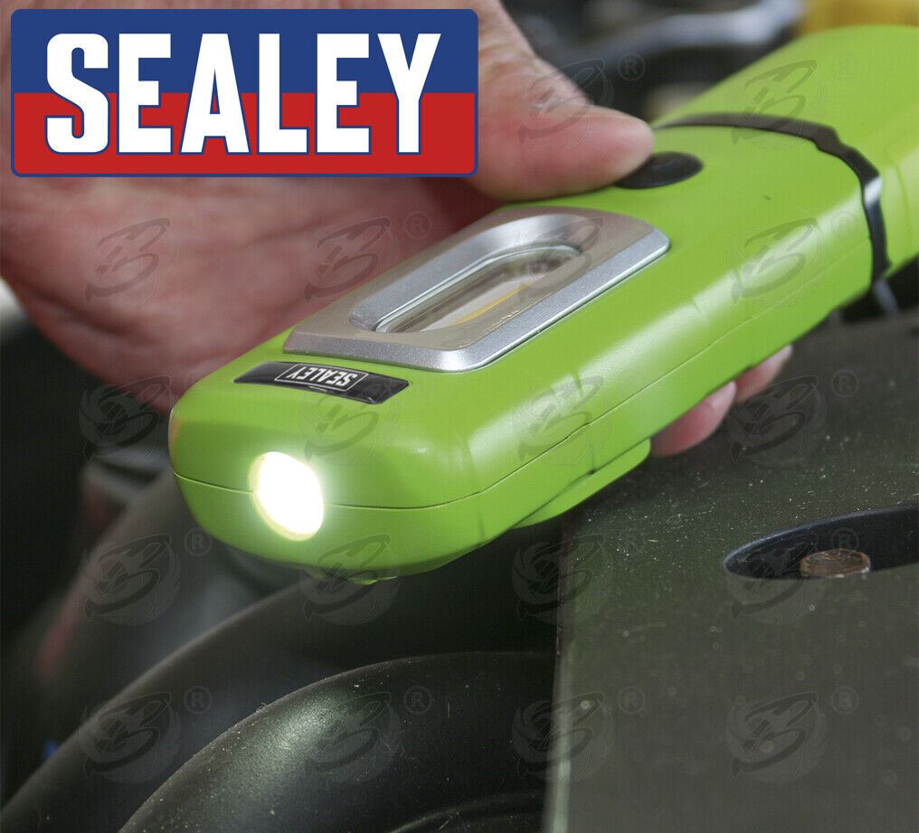 SEALEY RECHARGEABLE COB LED LI - ION WORK LIGHT ( GREEN )